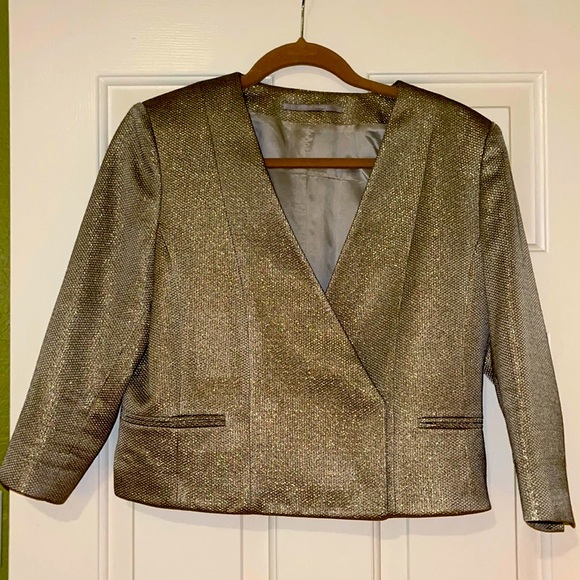 Tiger of Sweden Crop Jacket ‘Cateline’ Shimmery European Size 40 US Large - Picture 3 of 9